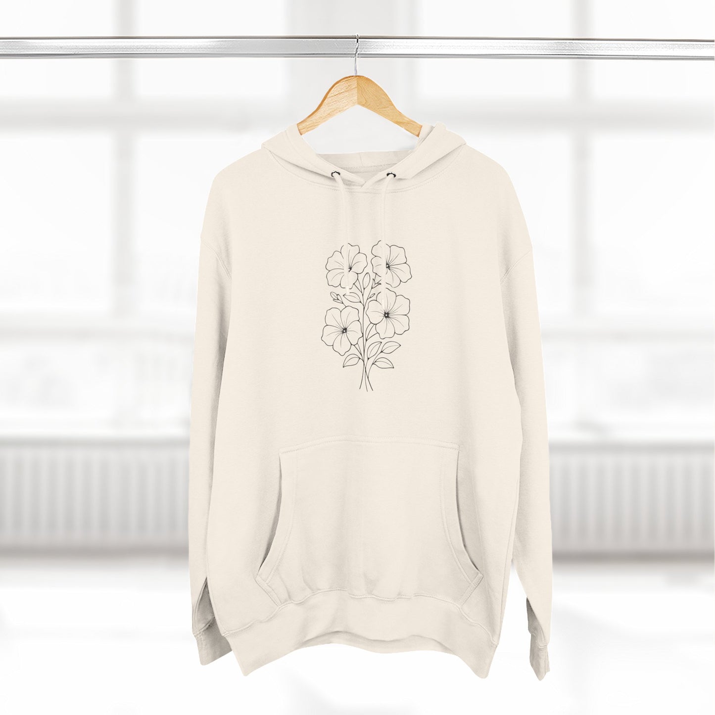 Floral Inspirational Hoodie, Cozy Fleece Pullover