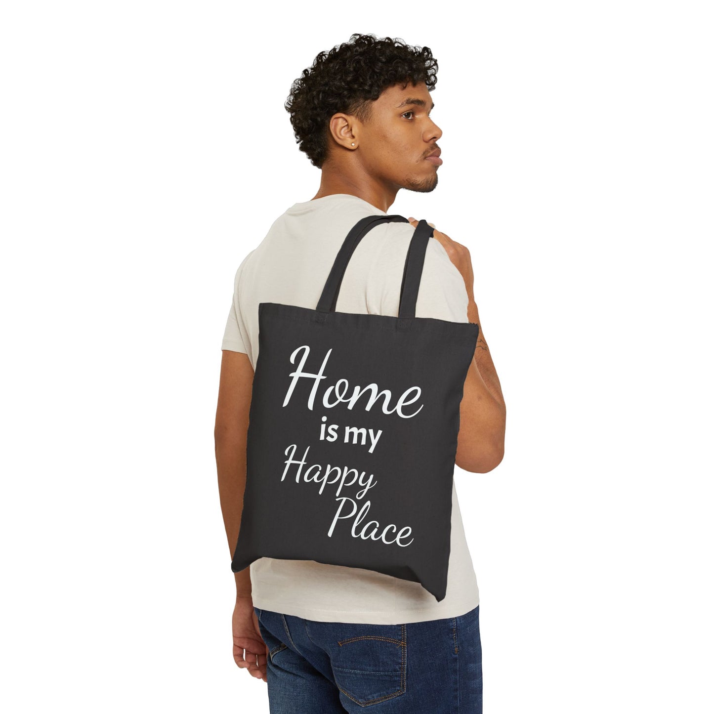 Home is My Happy Place Tote Bag Cotton