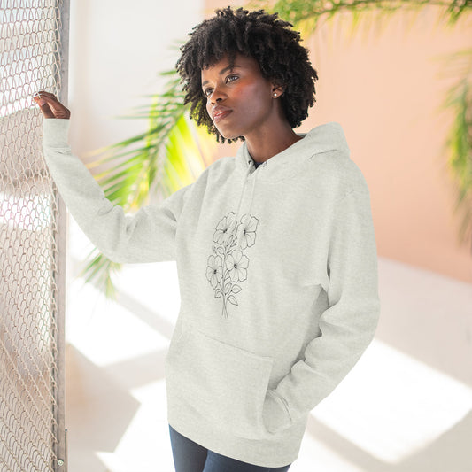 Floral Inspirational Hoodie, Cozy Fleece Pullover