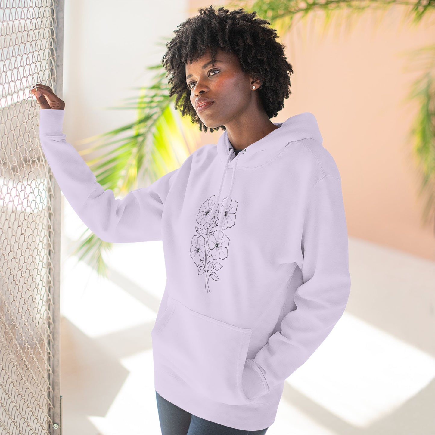 Floral Inspirational Hoodie, Cozy Fleece Pullover