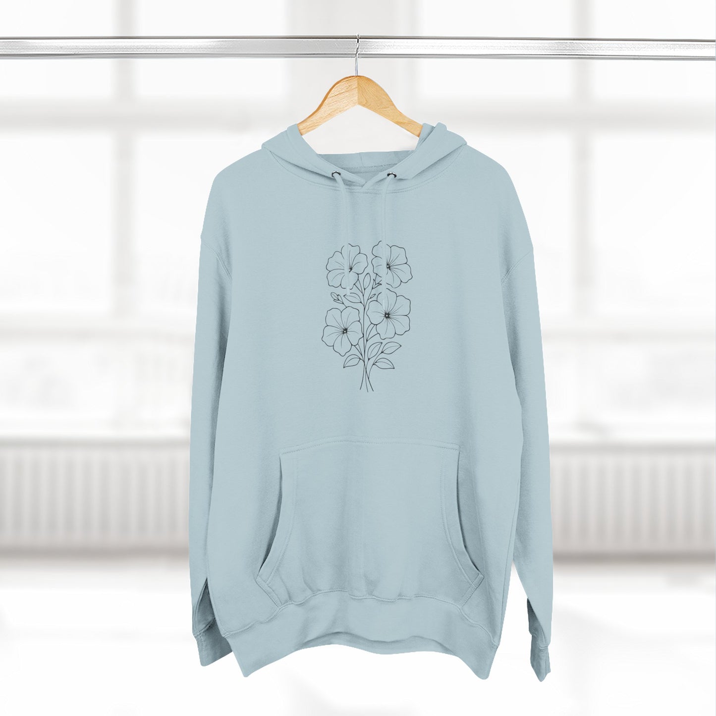 Floral Inspirational Hoodie, Cozy Fleece Pullover