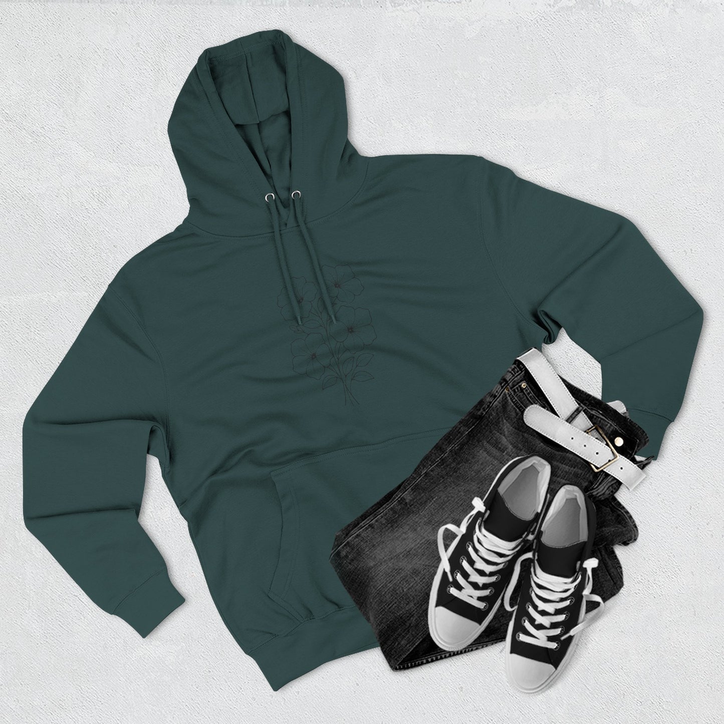 Floral Inspirational Hoodie, Cozy Fleece Pullover