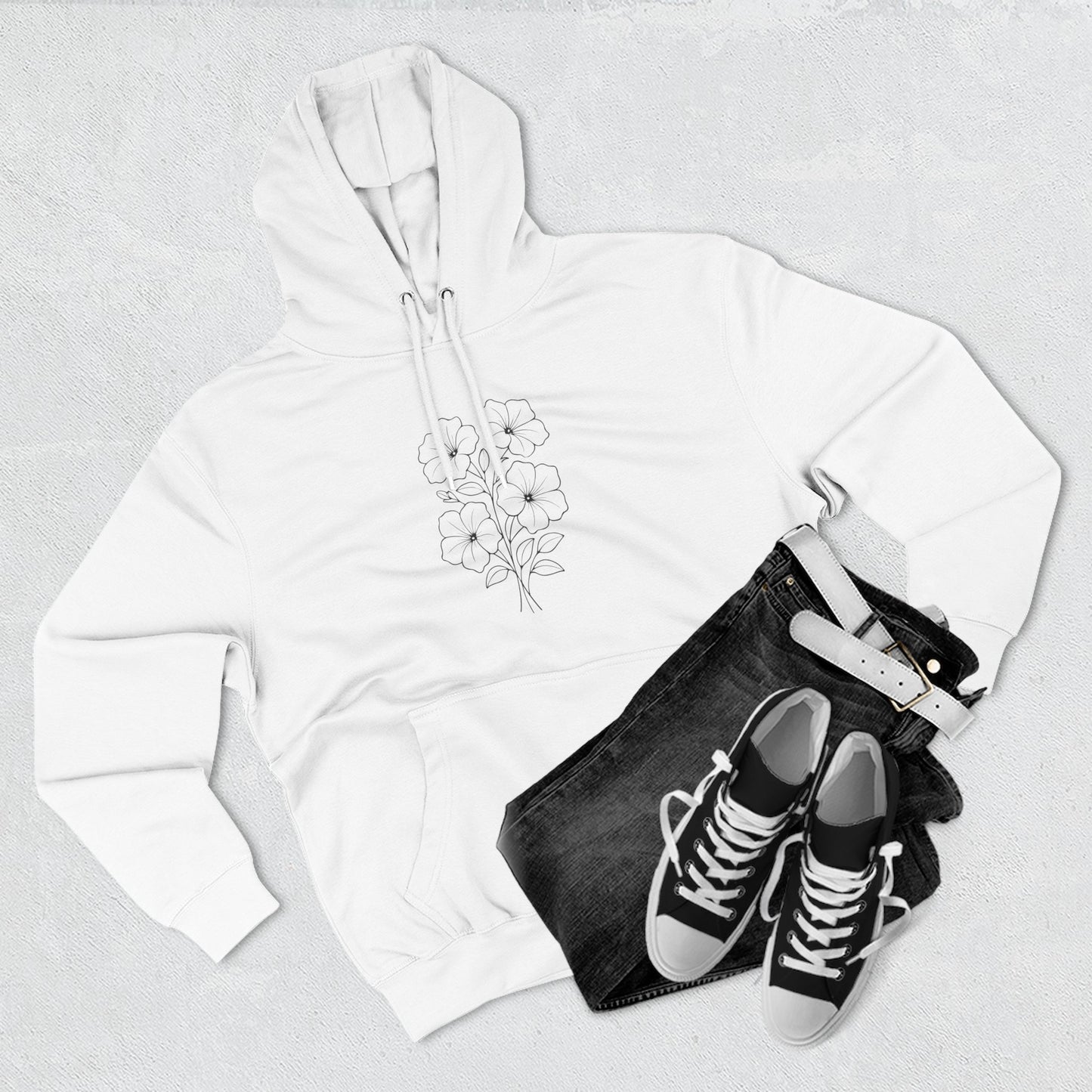 Floral Inspirational Hoodie, Cozy Fleece Pullover
