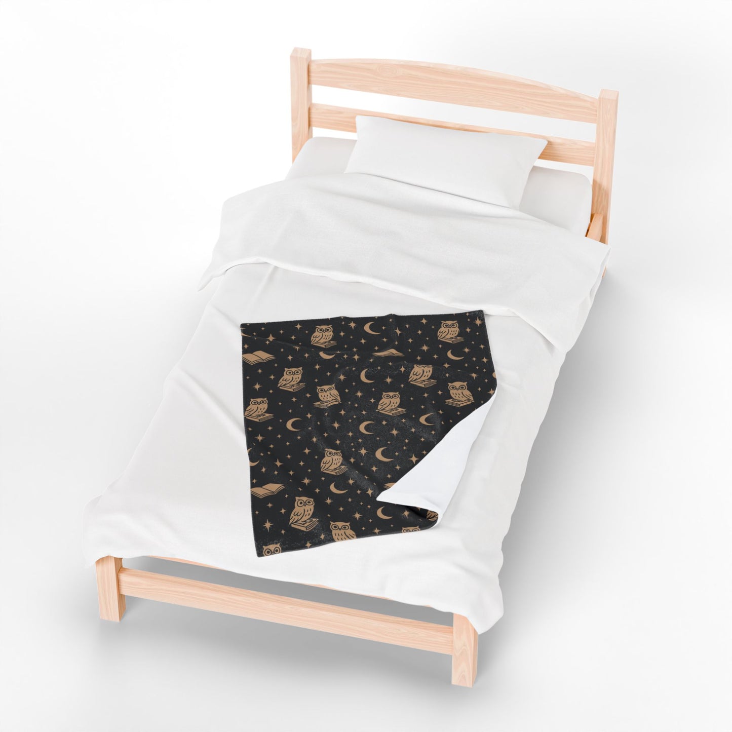 Starry Night Owls Cozy Velveteen Plush Blanket for Home