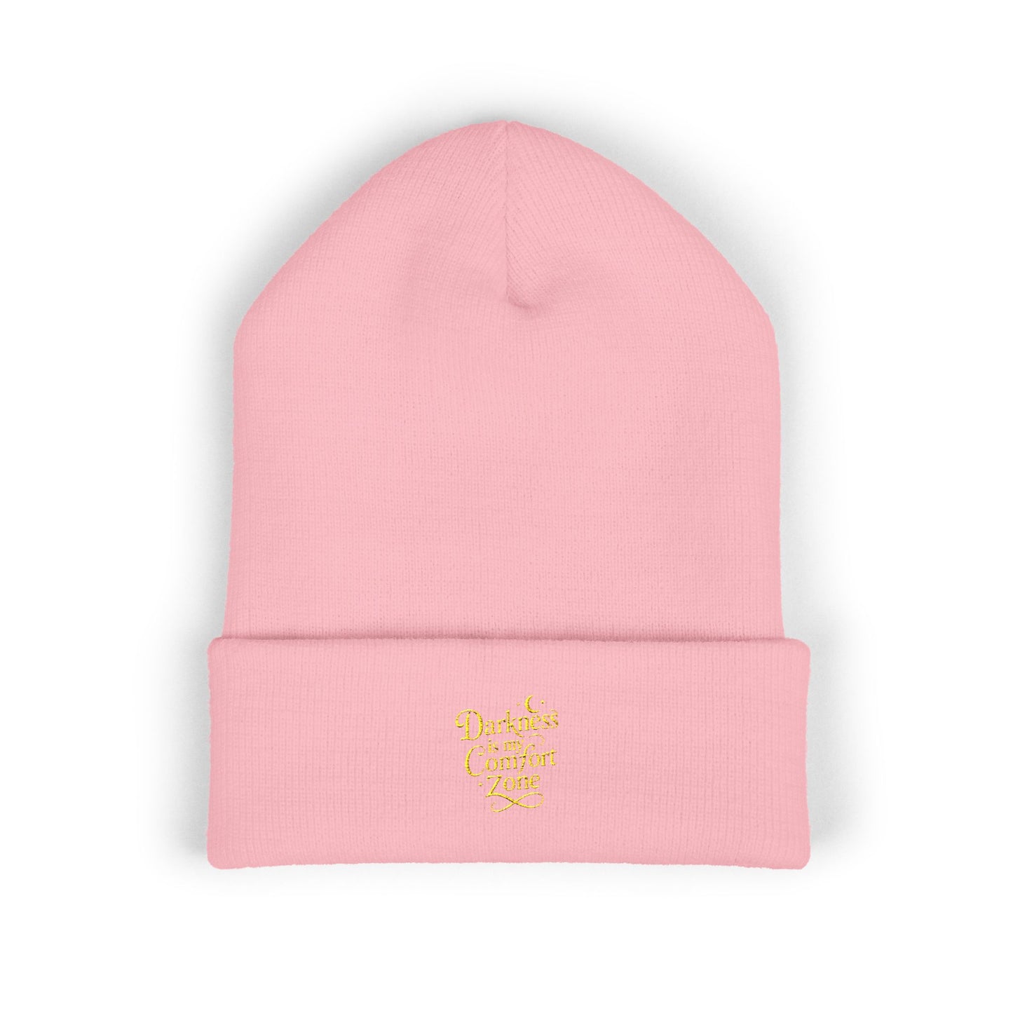 Darkness Cozy Embroidered Cuffed Beanie, Unisex Knit Beanie