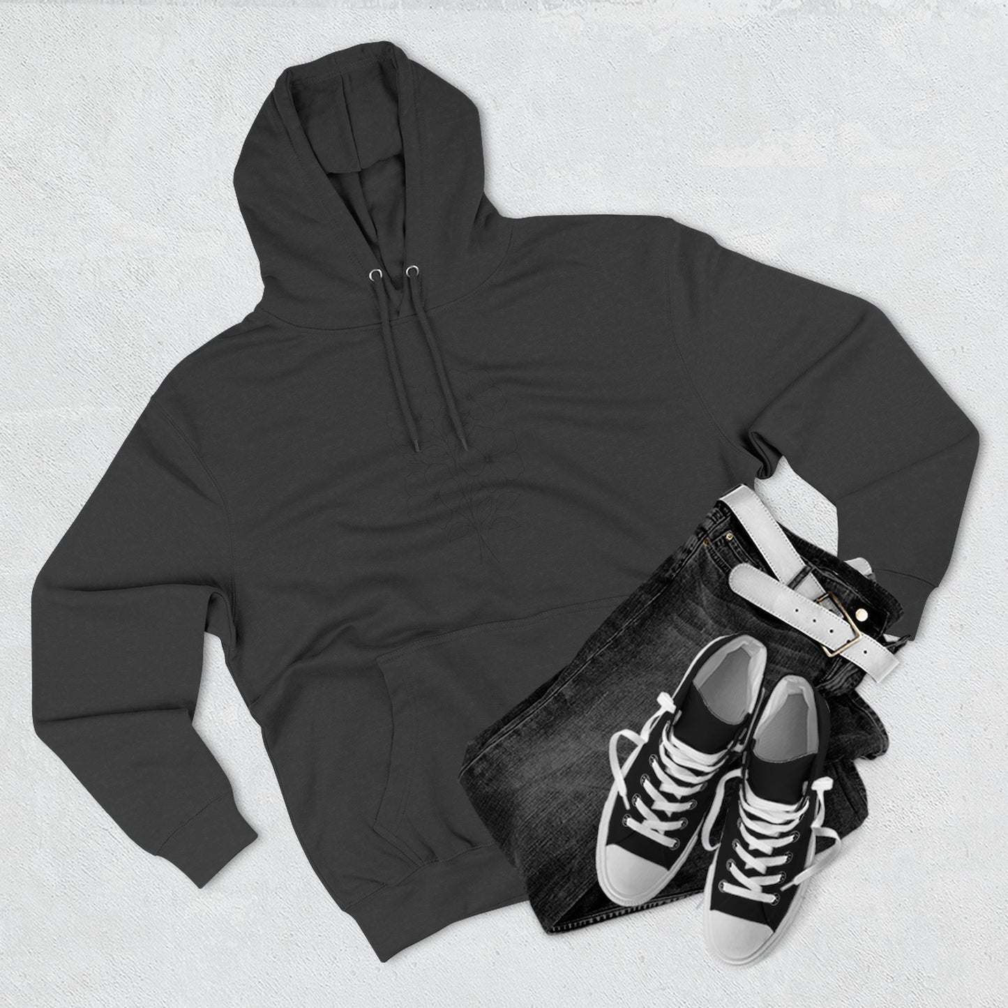 Floral Inspirational Hoodie, Cozy Fleece Pullover