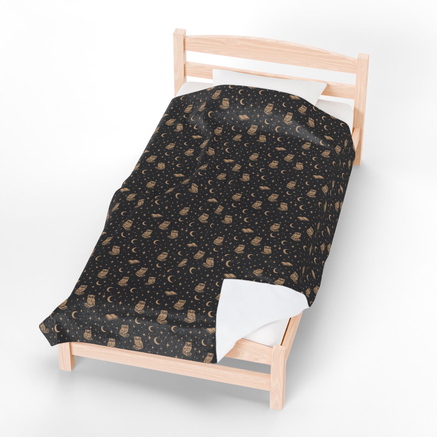 Starry Night Owls Cozy Velveteen Plush Blanket for Home