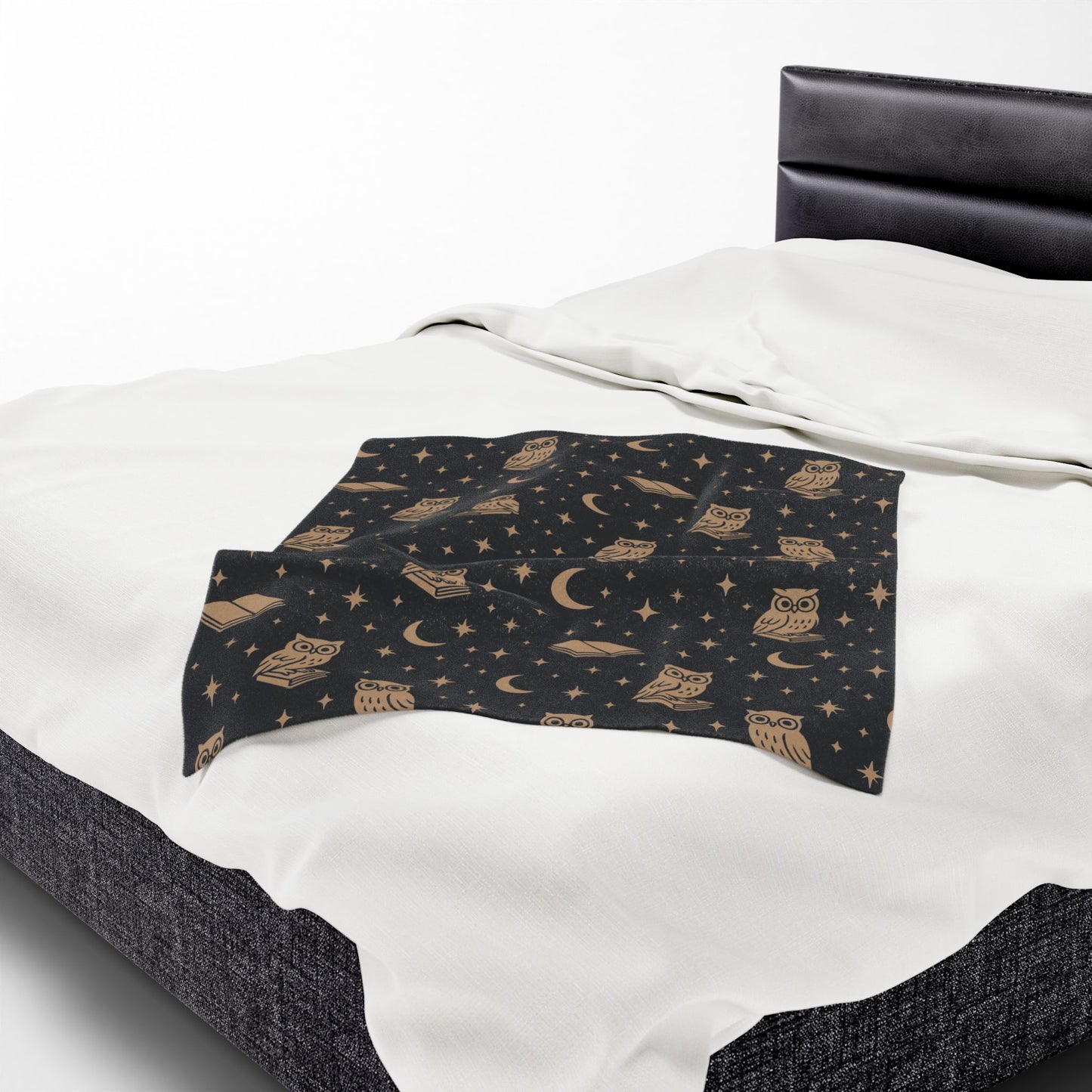 Starry Night Owls Cozy Velveteen Plush Blanket for Home