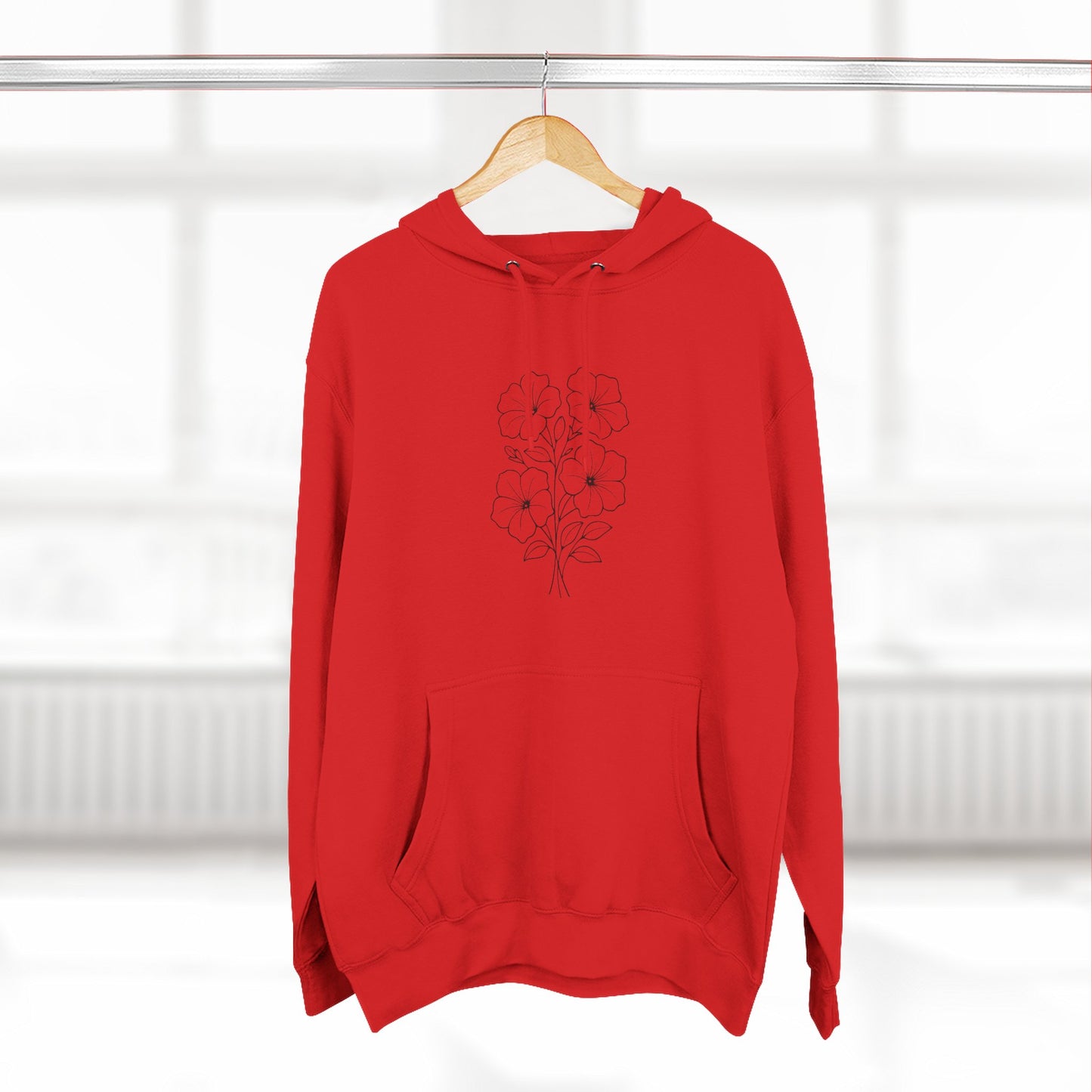Floral Inspirational Hoodie, Cozy Fleece Pullover