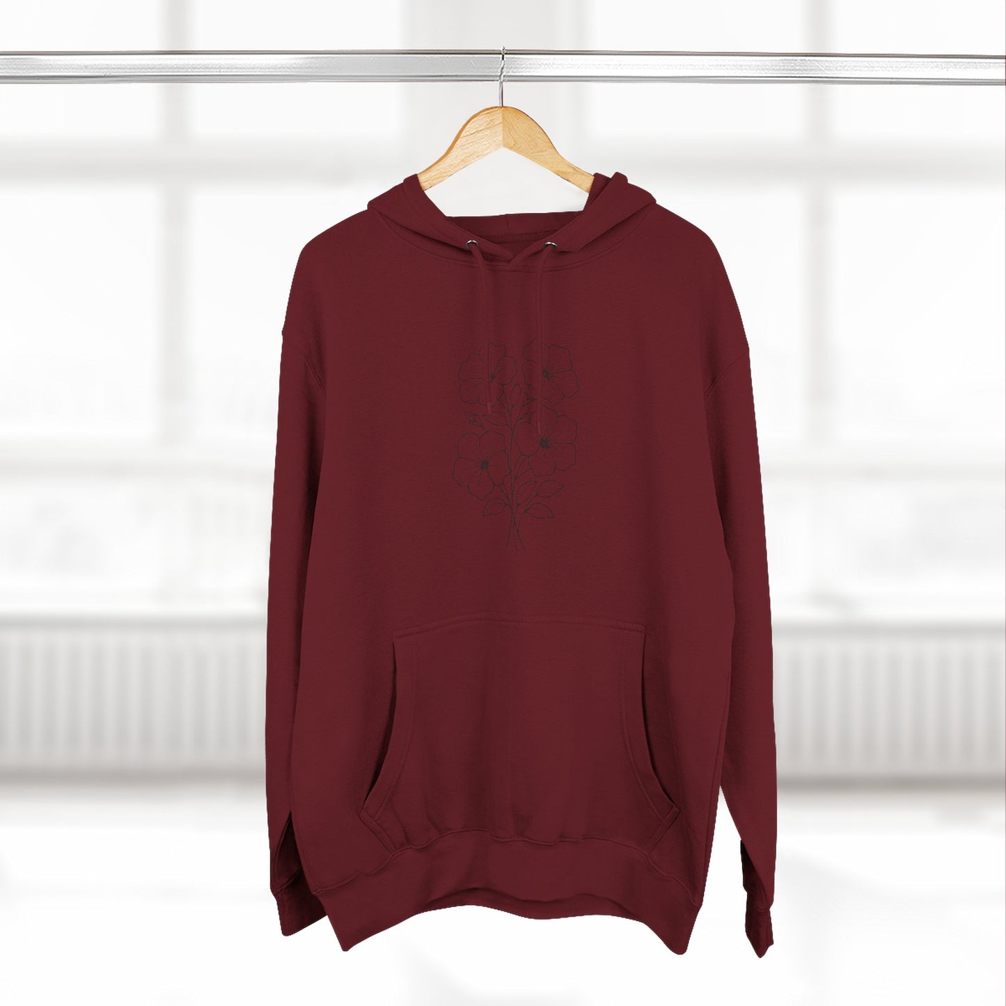 Floral Inspirational Hoodie, Cozy Fleece Pullover