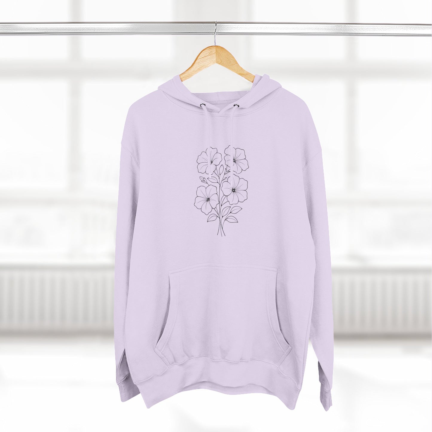 Floral Inspirational Hoodie, Cozy Fleece Pullover