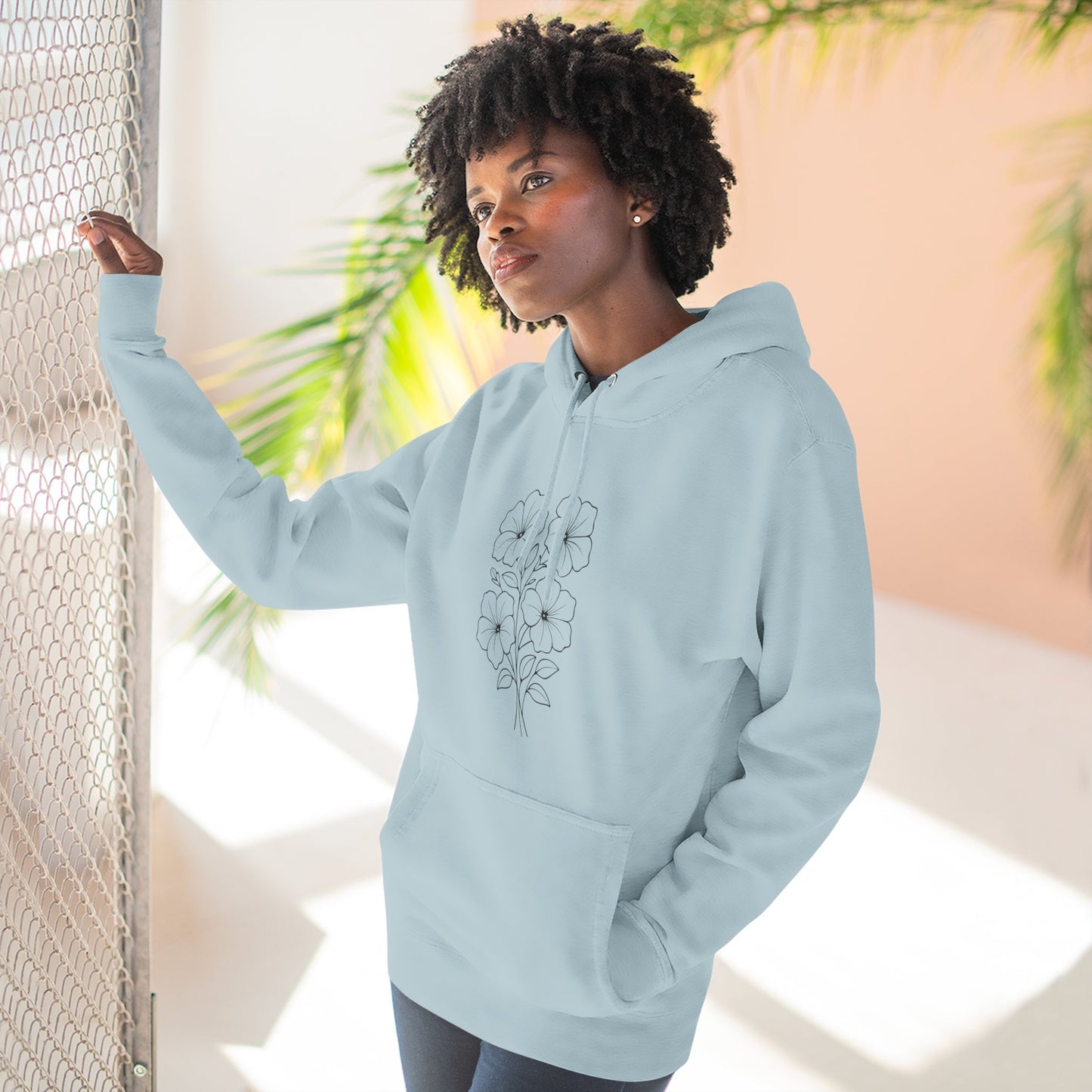 Floral Inspirational Hoodie, Cozy Fleece Pullover