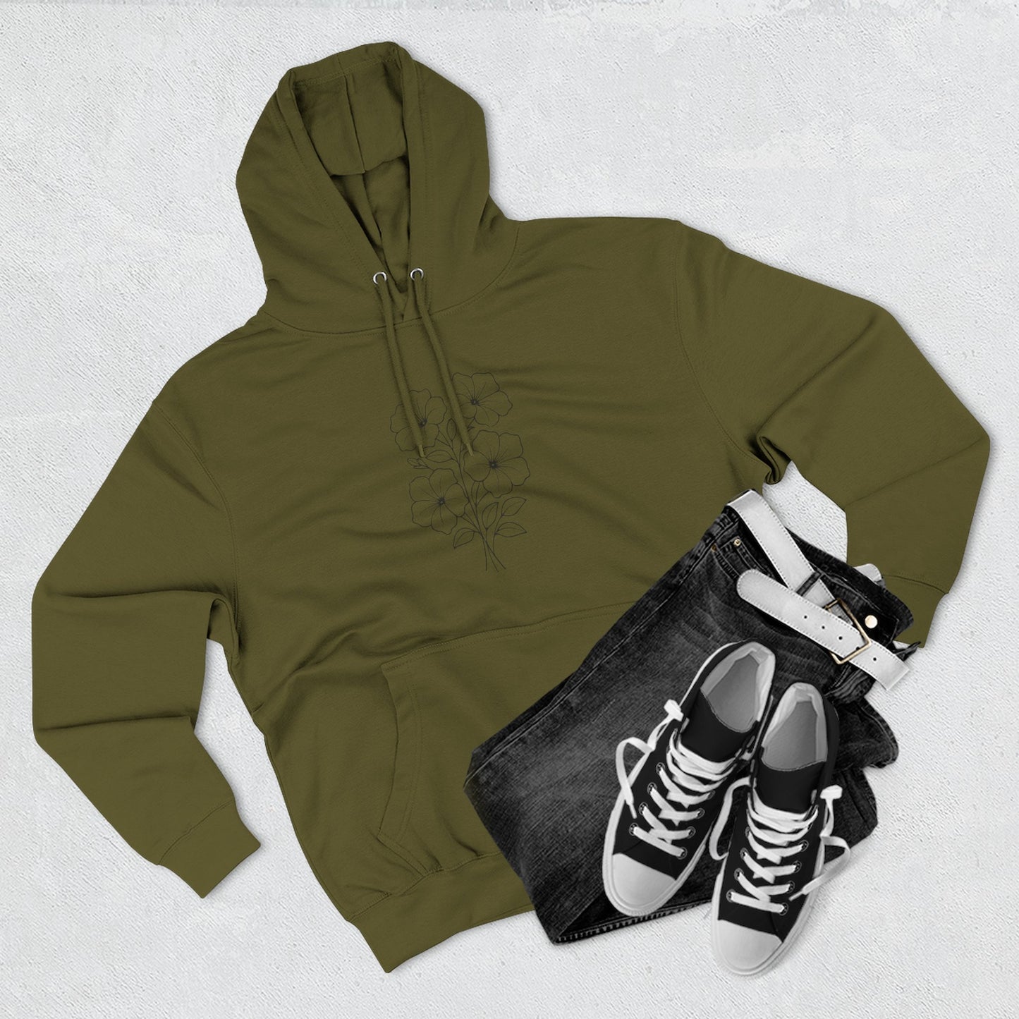 Floral Inspirational Hoodie, Cozy Fleece Pullover