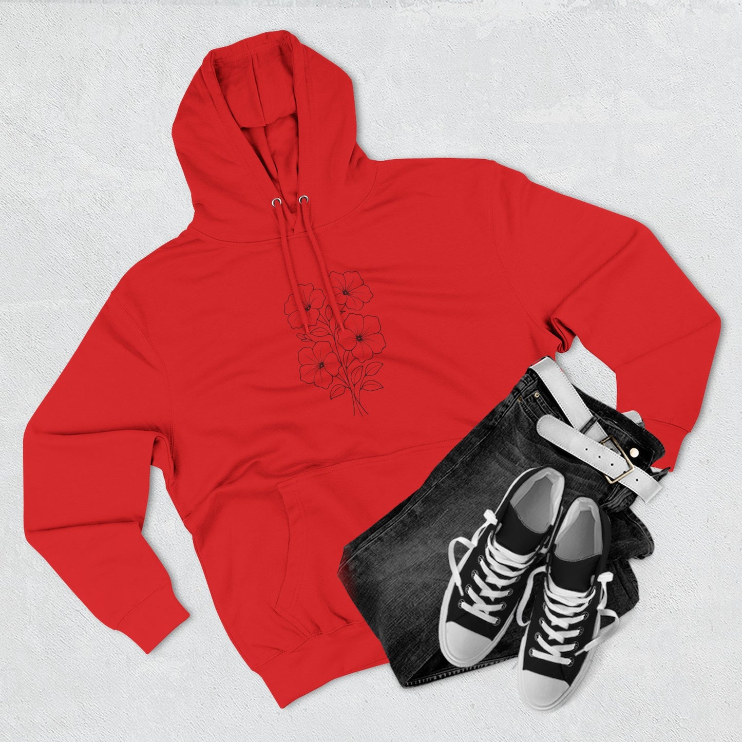 Floral Inspirational Hoodie, Cozy Fleece Pullover