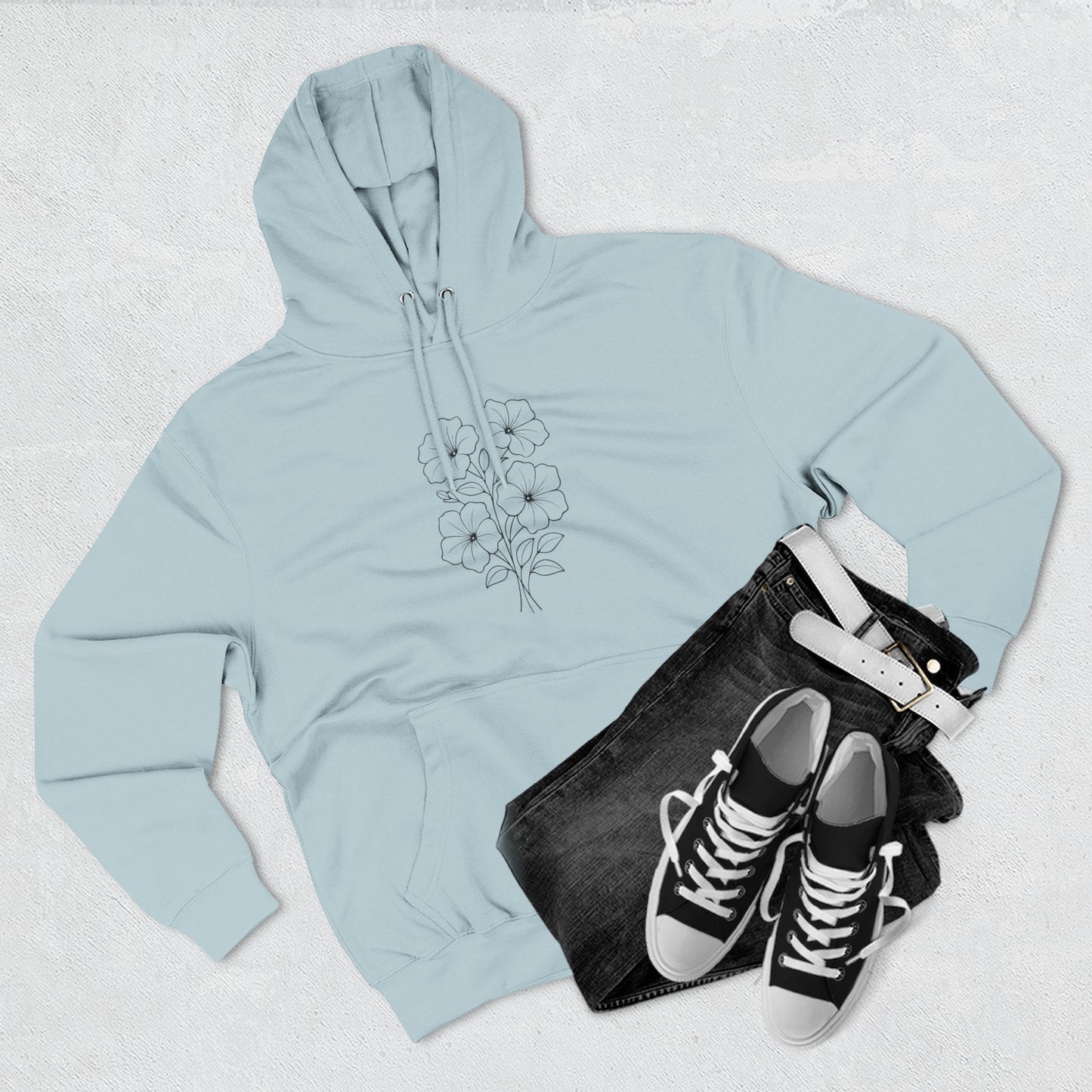 Floral Inspirational Hoodie, Cozy Fleece Pullover
