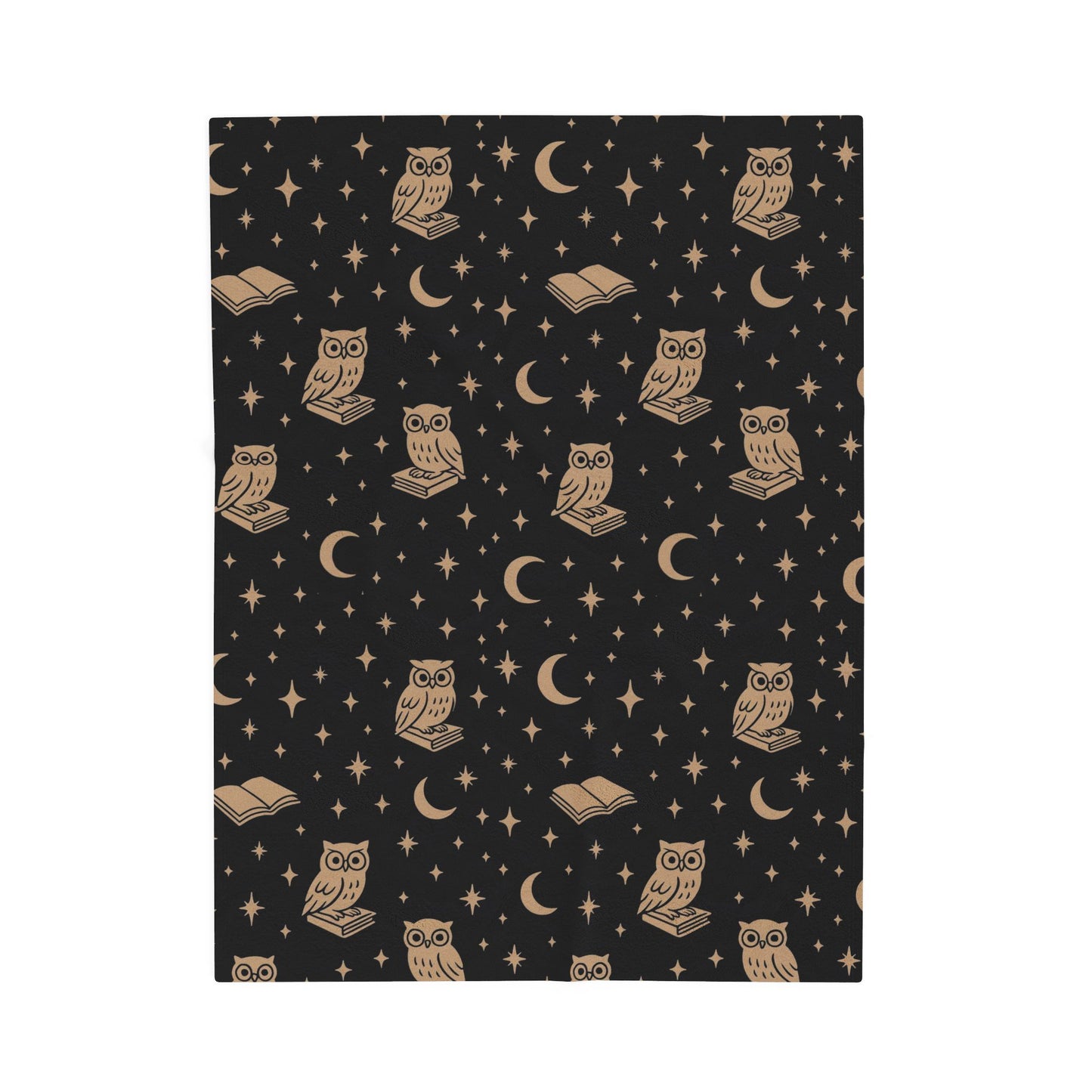 Starry Night Owls Cozy Velveteen Plush Blanket for Home
