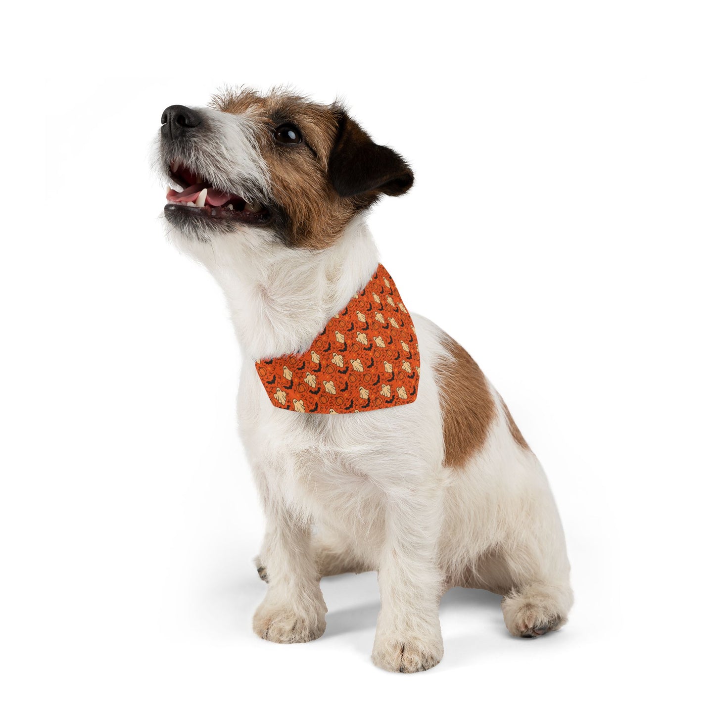 Pumpkin, Bats and Ghosts Pet Bandana Collar | Fall Dog Accessory for Halloween, Cute Pet Gift, Dog Costume, Pet Fashion, Seasonal Bandana