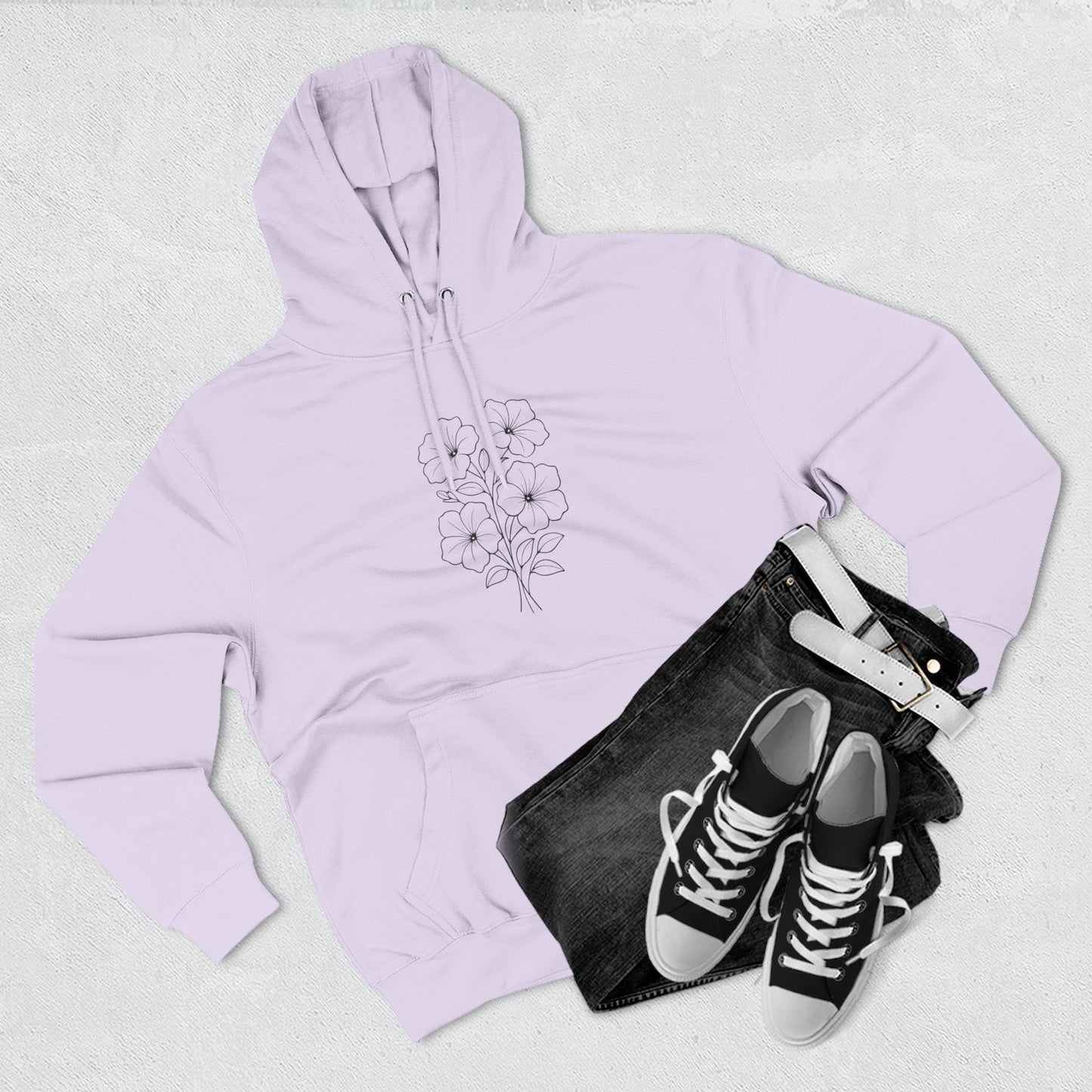 Floral Inspirational Hoodie, Cozy Fleece Pullover