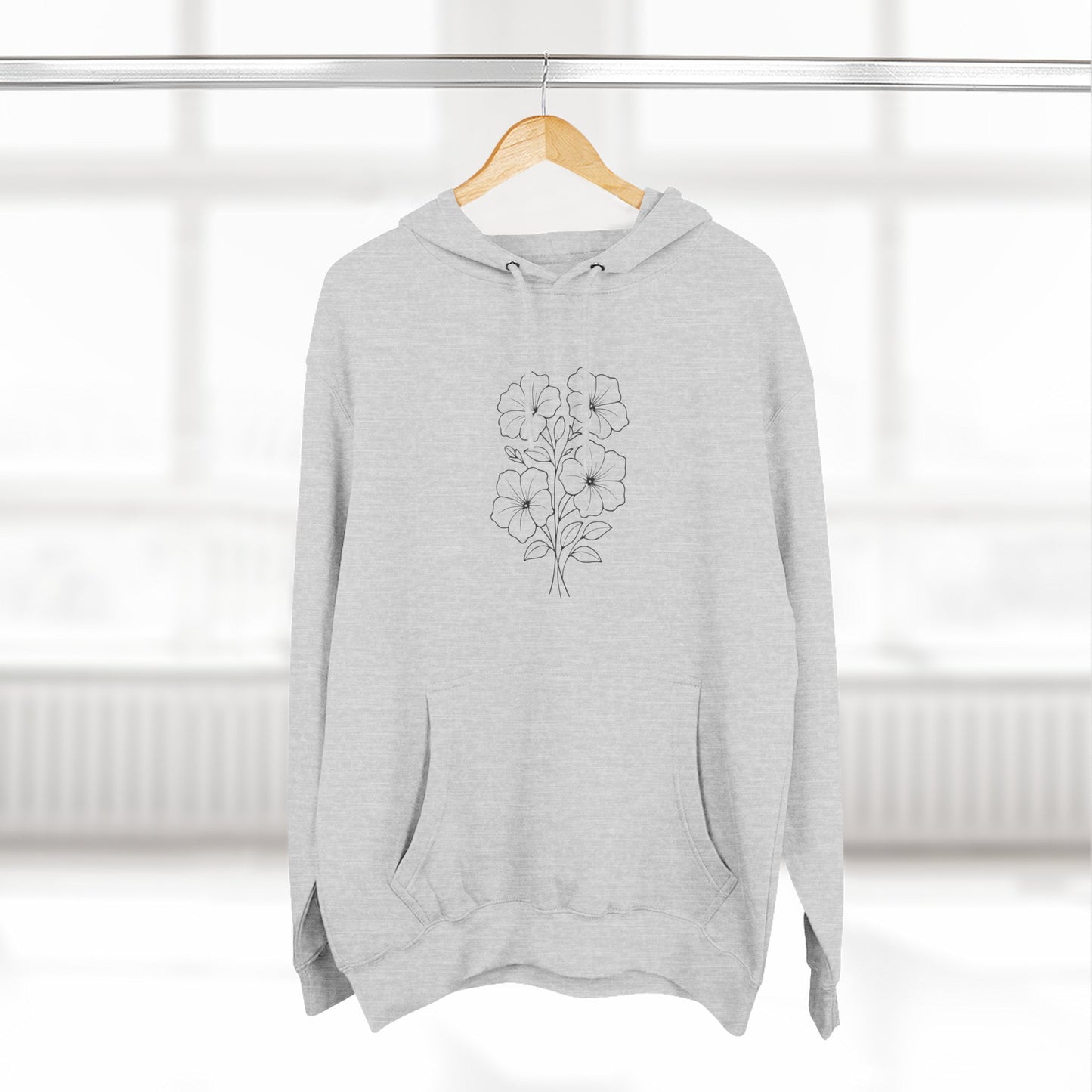 Floral Inspirational Hoodie, Cozy Fleece Pullover