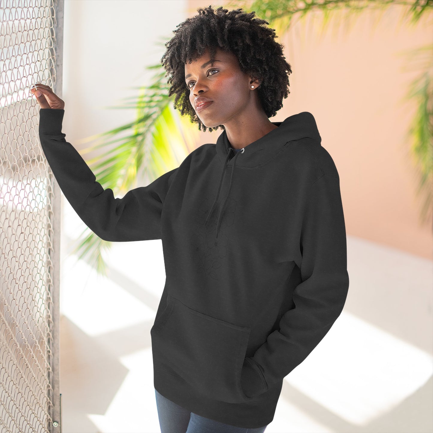 Floral Inspirational Hoodie, Cozy Fleece Pullover