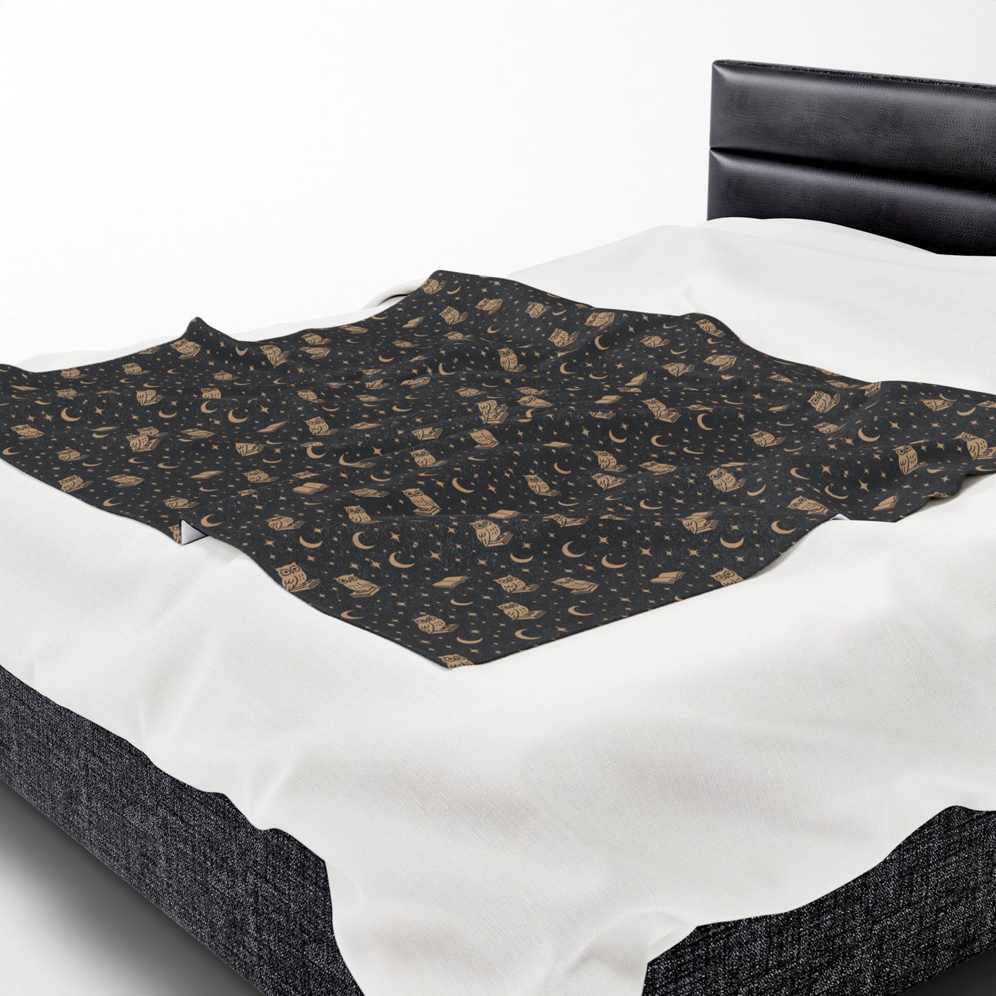 Starry Night Owls Cozy Velveteen Plush Blanket for Home