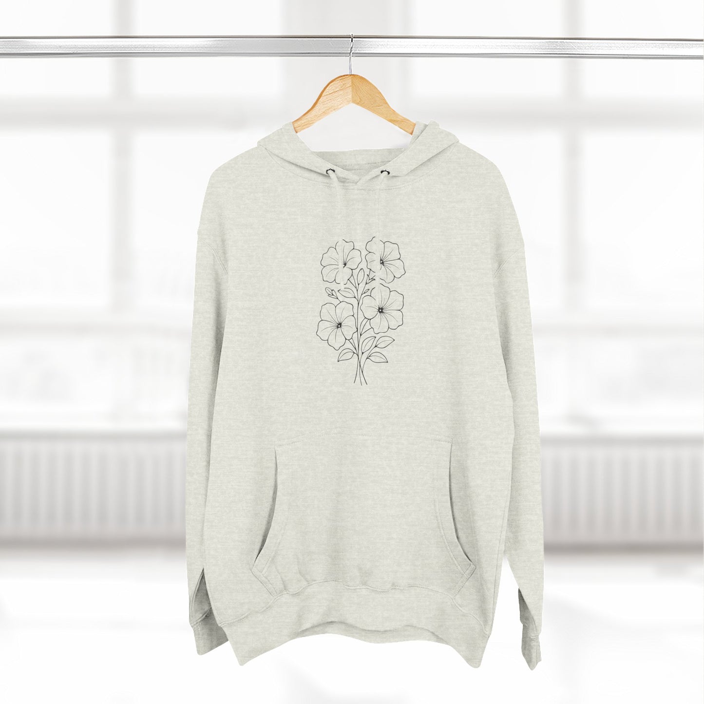 Floral Inspirational Hoodie, Cozy Fleece Pullover