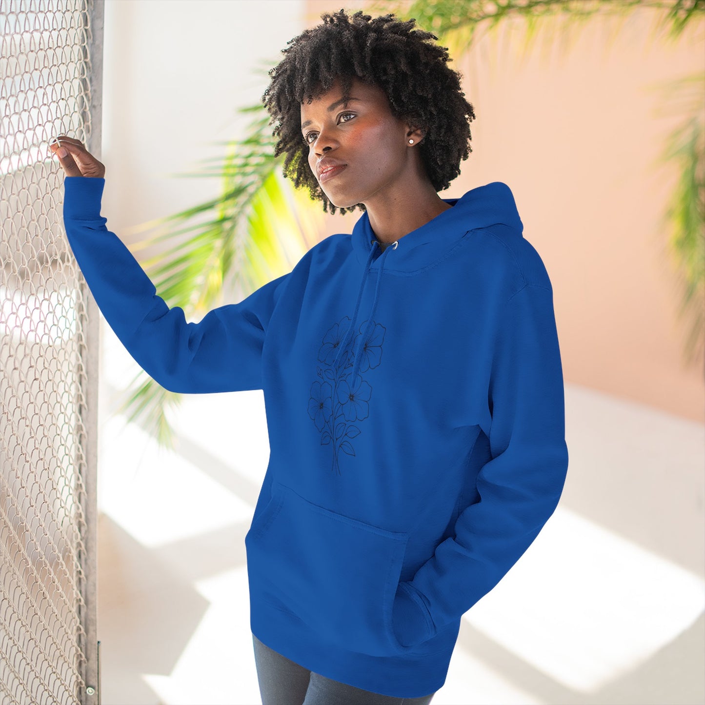 Floral Inspirational Hoodie, Cozy Fleece Pullover