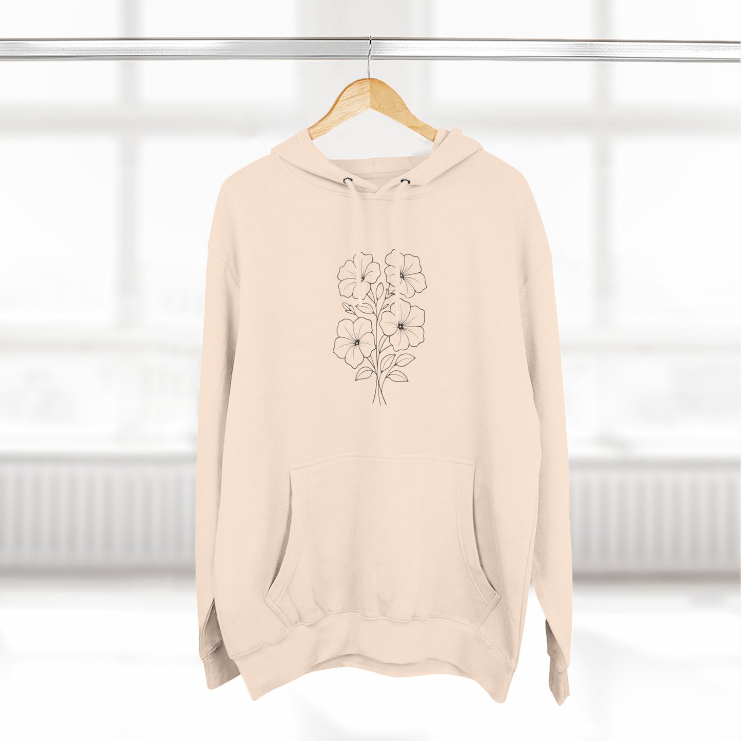 Floral Inspirational Hoodie, Cozy Fleece Pullover
