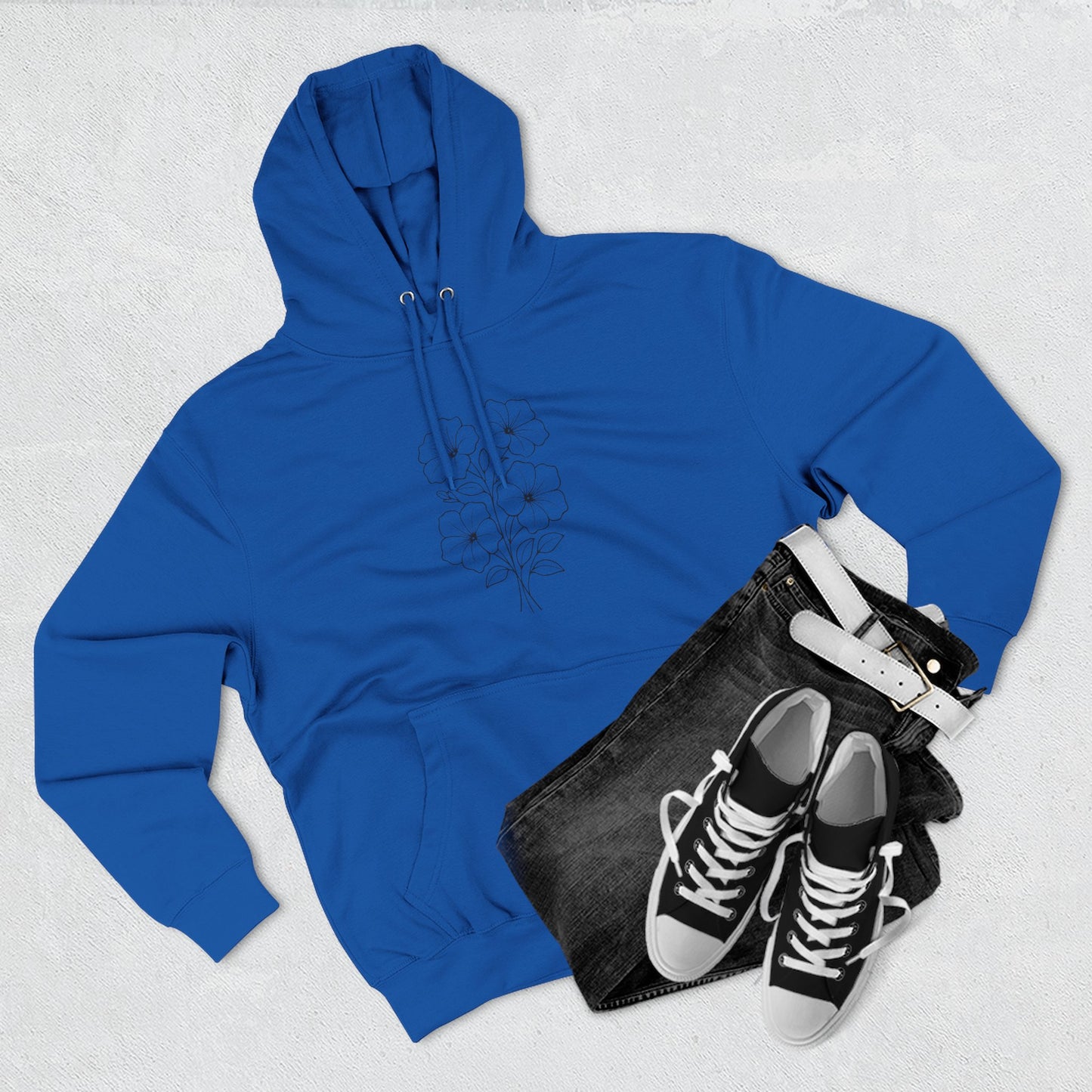 Floral Inspirational Hoodie, Cozy Fleece Pullover