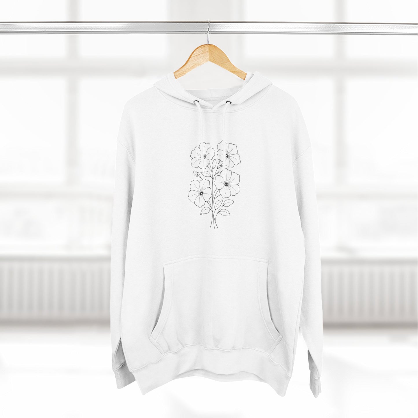 Floral Inspirational Hoodie, Cozy Fleece Pullover