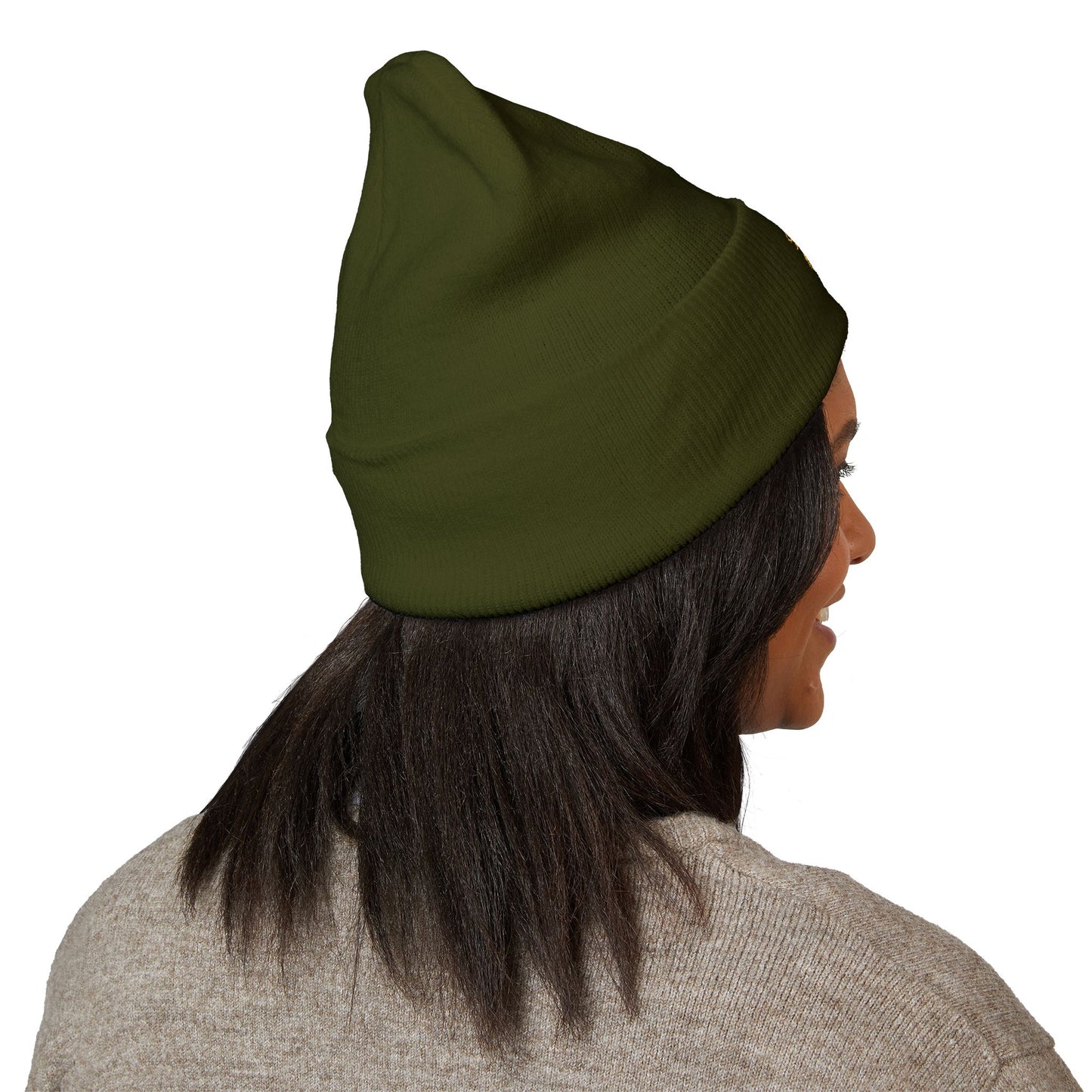 Darkness Cozy Embroidered Cuffed Beanie, Unisex Knit Beanie