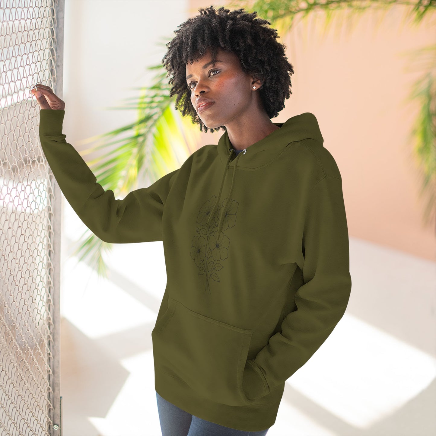 Floral Inspirational Hoodie, Cozy Fleece Pullover