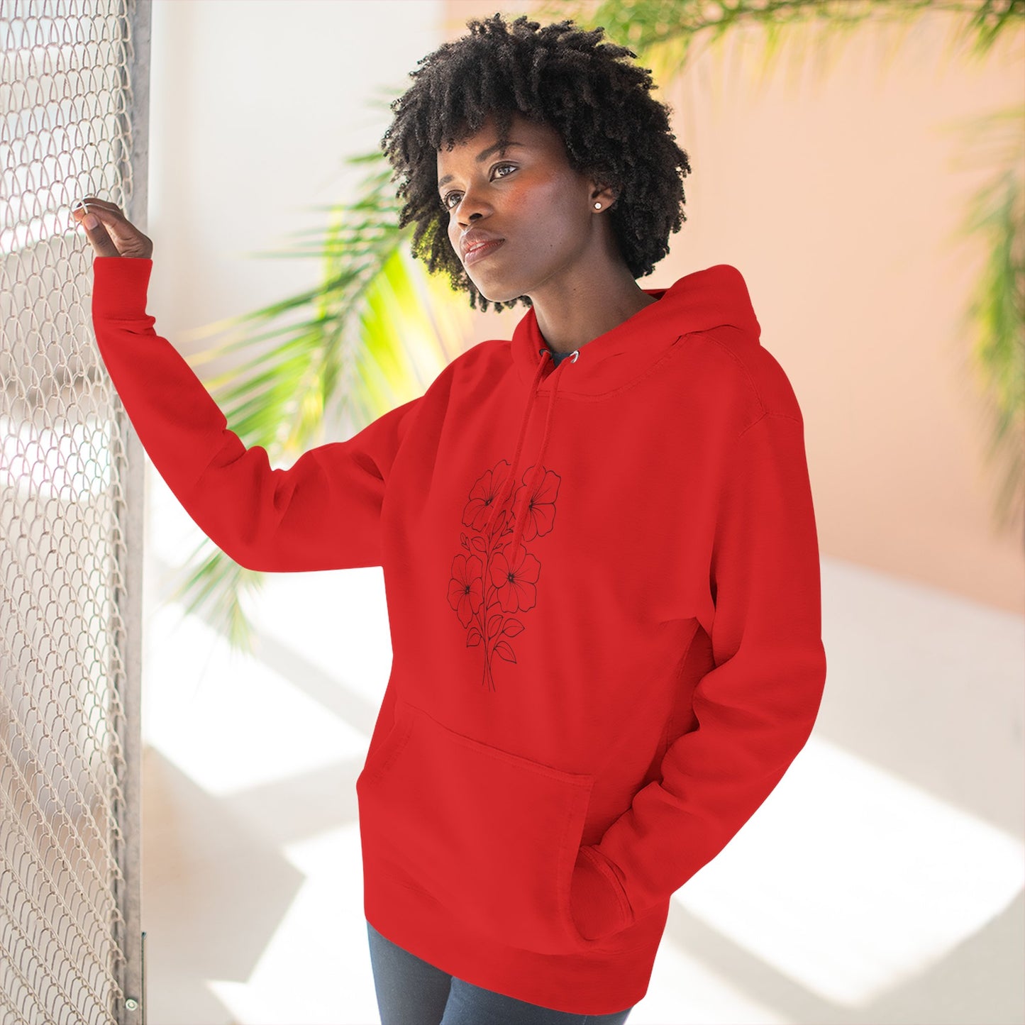 Floral Inspirational Hoodie, Cozy Fleece Pullover