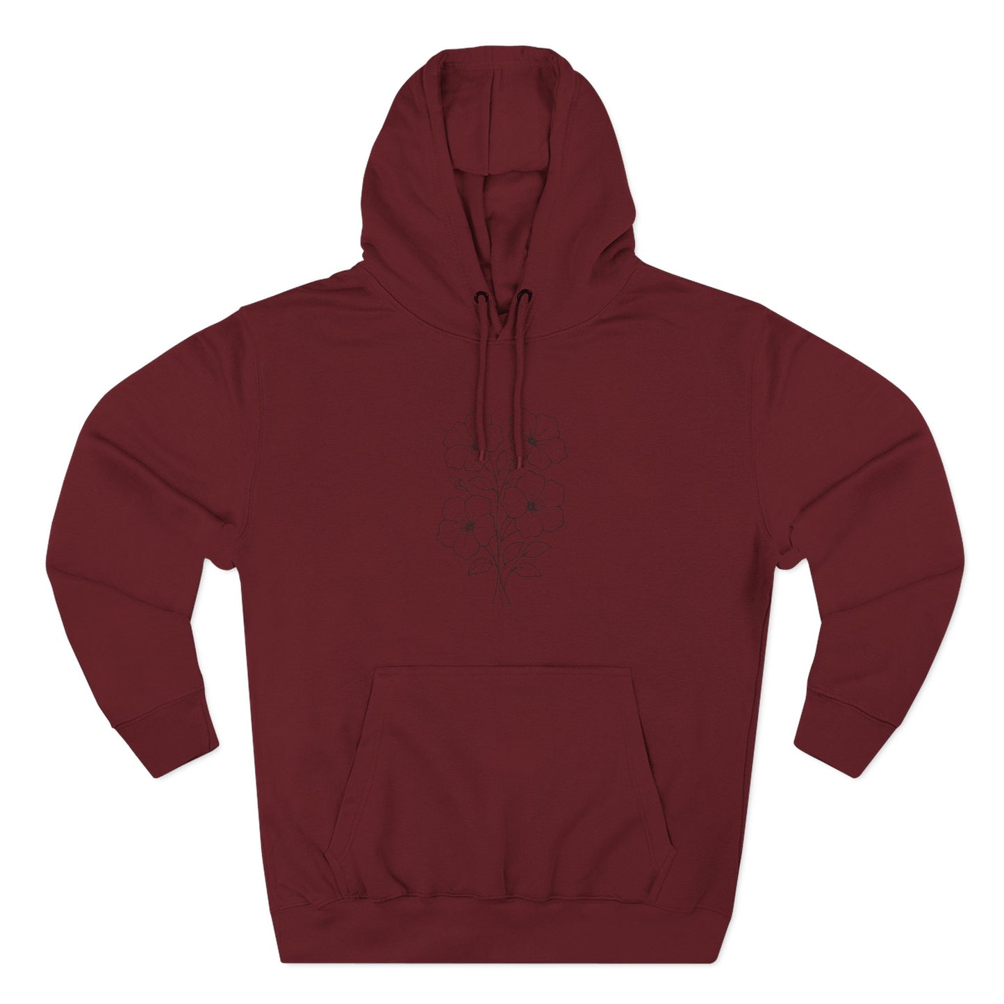 Floral Inspirational Hoodie, Cozy Fleece Pullover