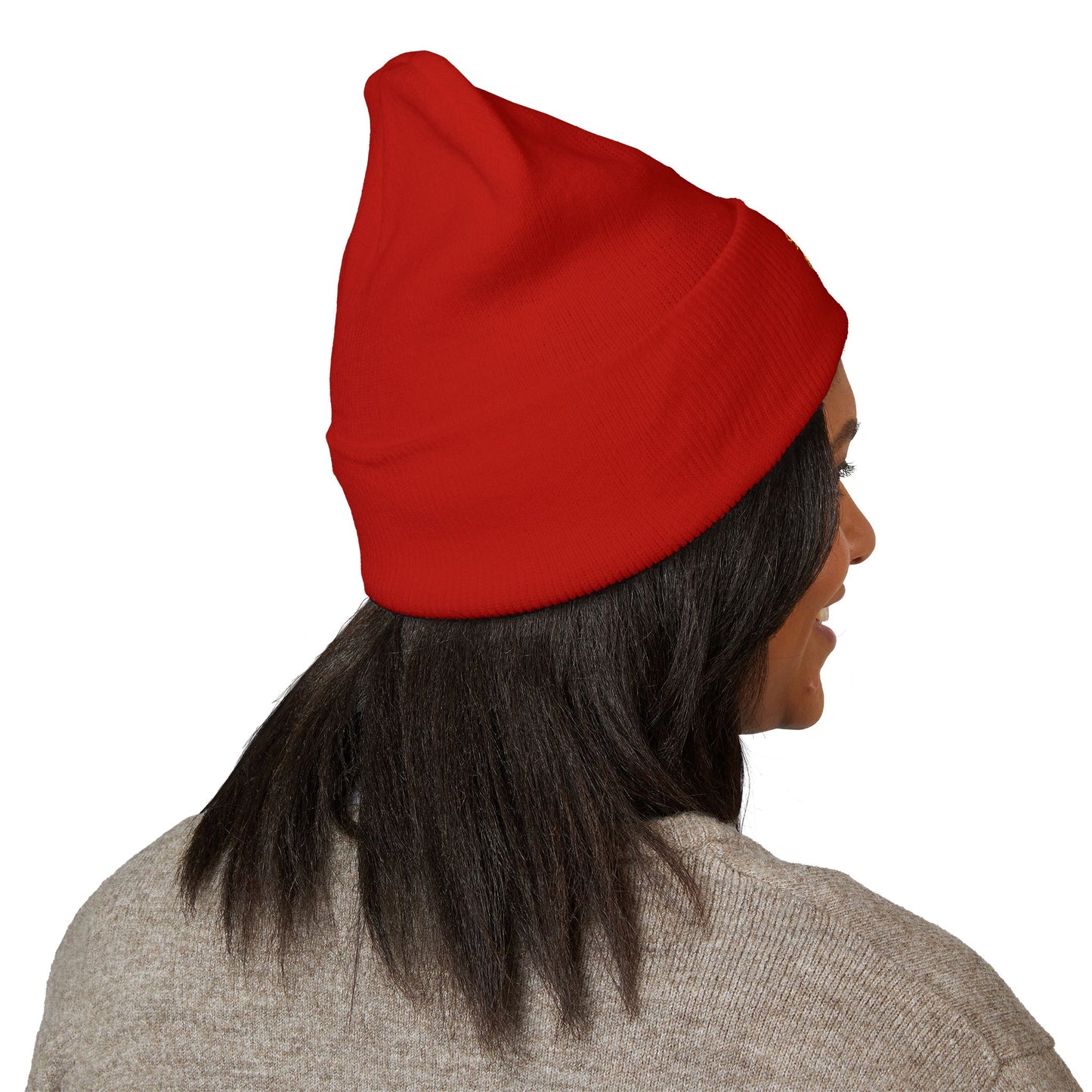 Darkness Cozy Embroidered Cuffed Beanie, Unisex Knit Beanie