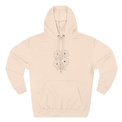Floral Inspirational Hoodie, Cozy Fleece Pullover