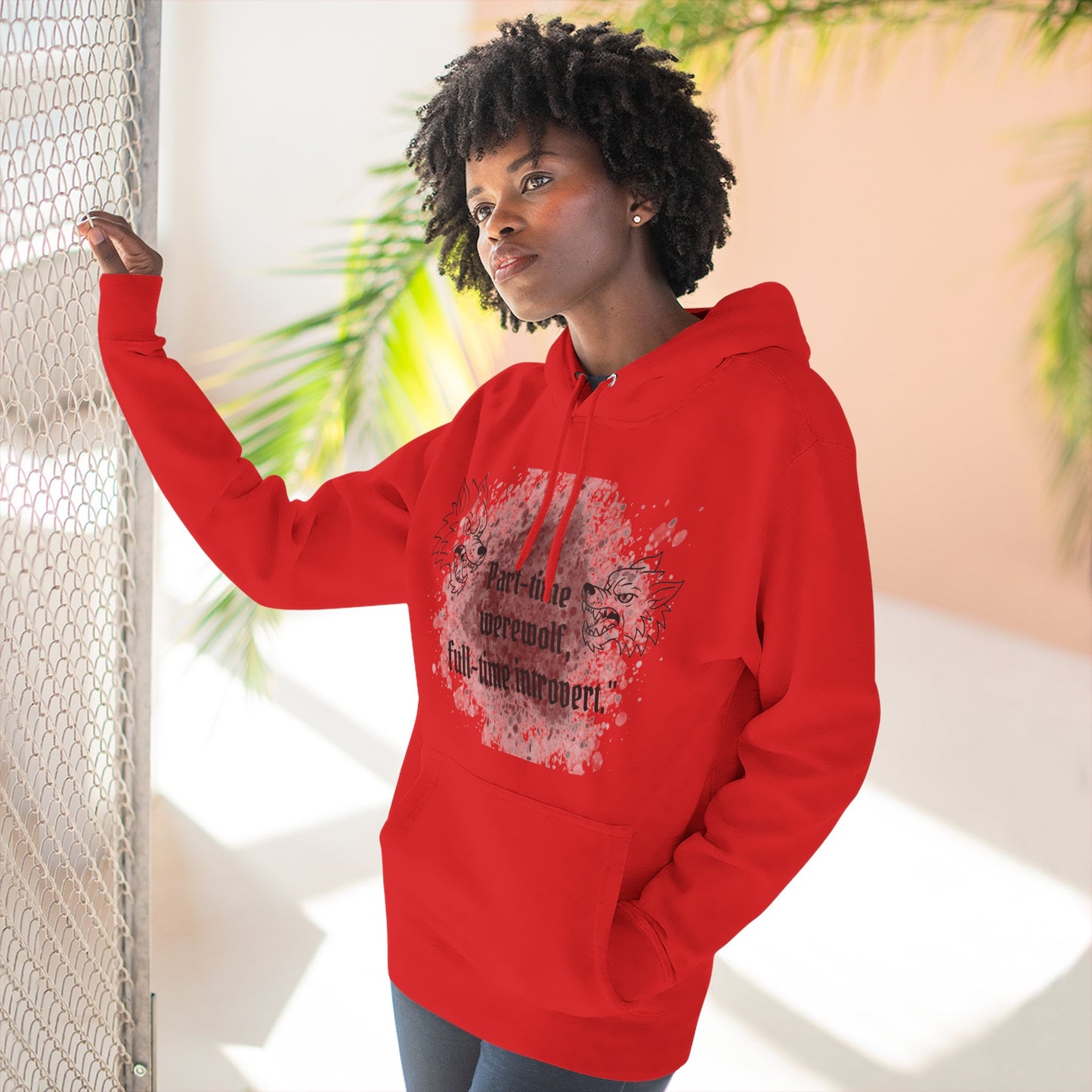 Casual Fleece Hoodie for Fun-Loving Werewolf Enthusiasts