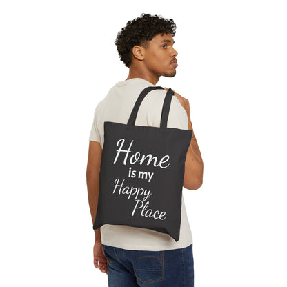 Home is My Happy Place Tote Bag Cotton
