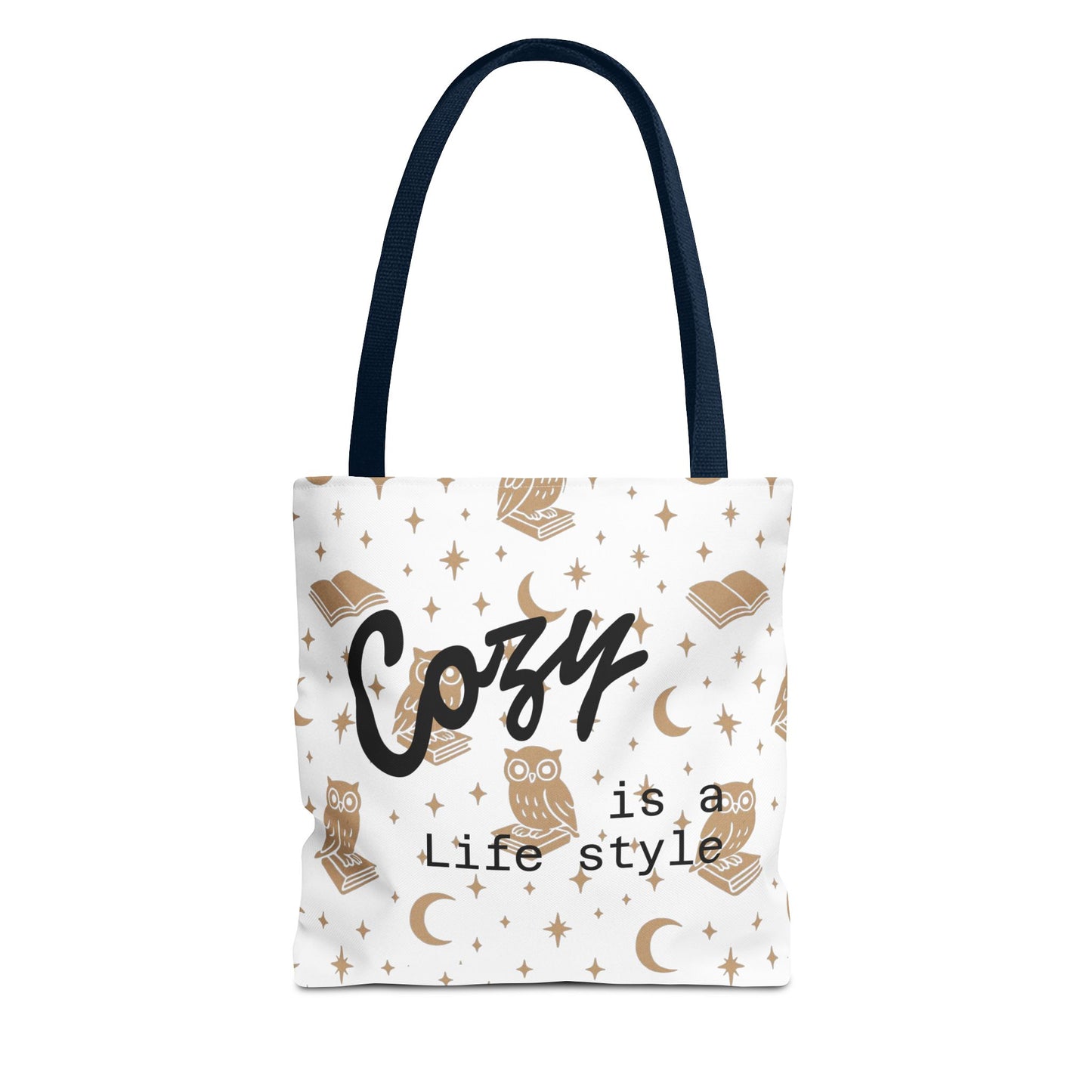 Cozy Is My Lifestyle Owl Print Tote Bag