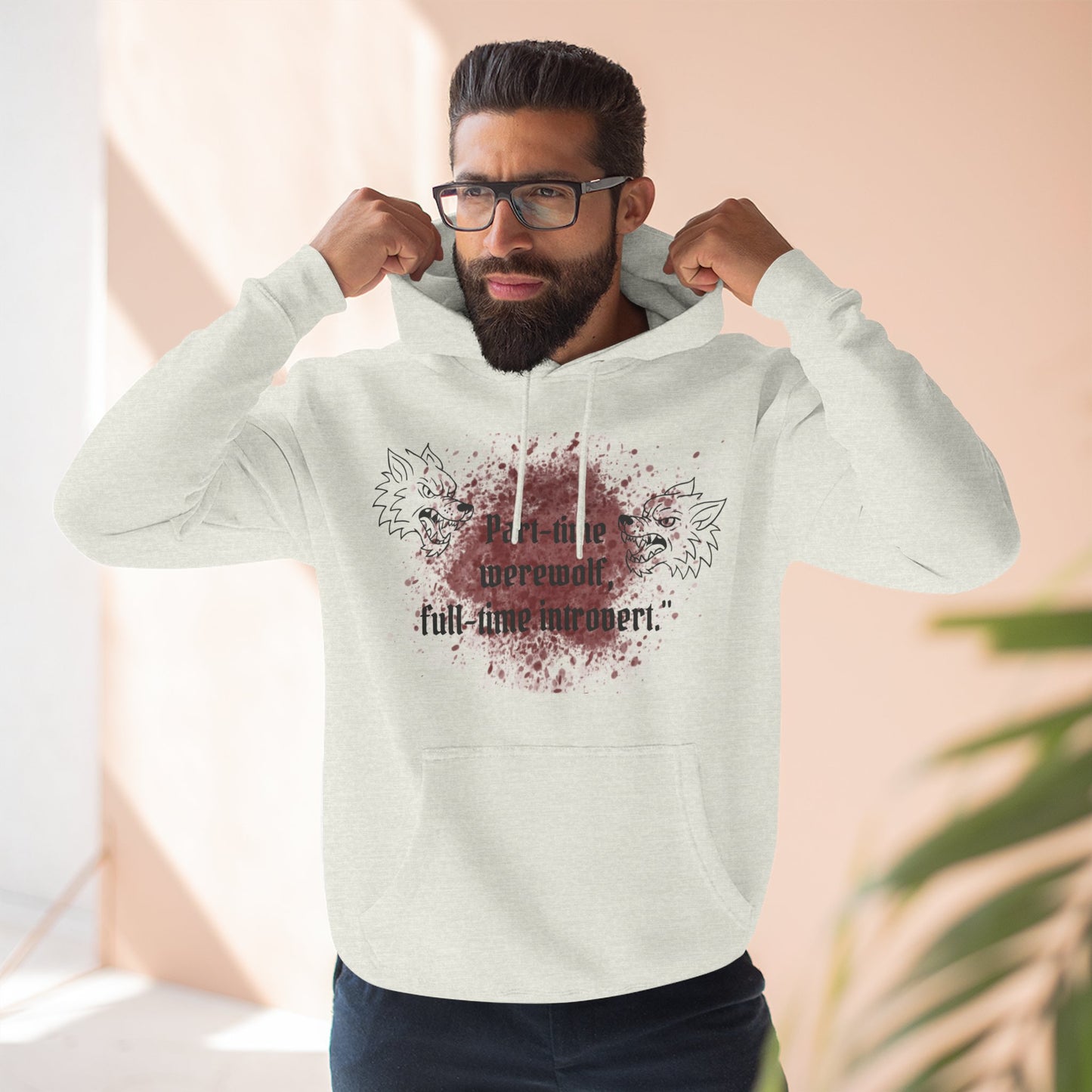 Casual Fleece Hoodie for Fun-Loving Werewolf Enthusiasts