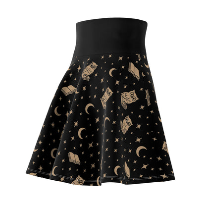 Whimsical Owl Pattern Women's Skater Skirt