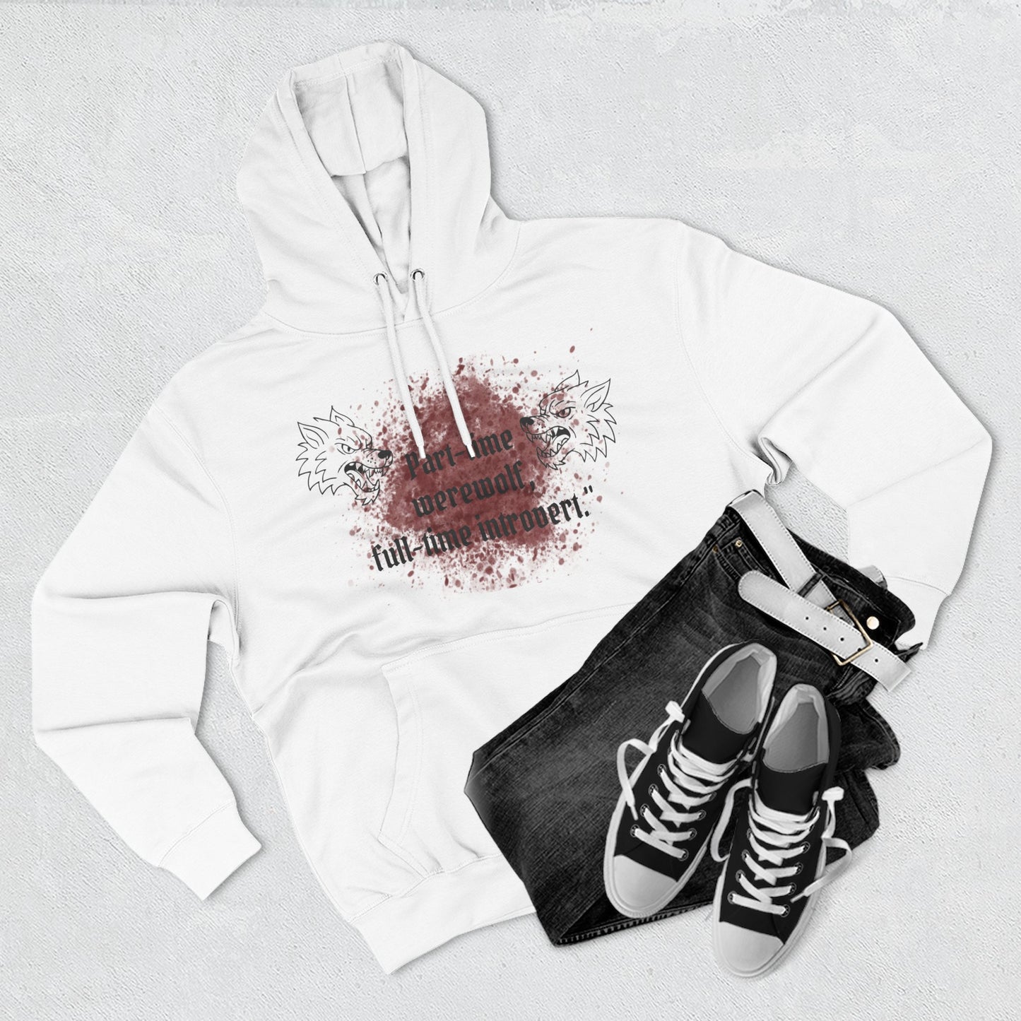 Casual Fleece Hoodie for Fun-Loving Werewolf Enthusiasts