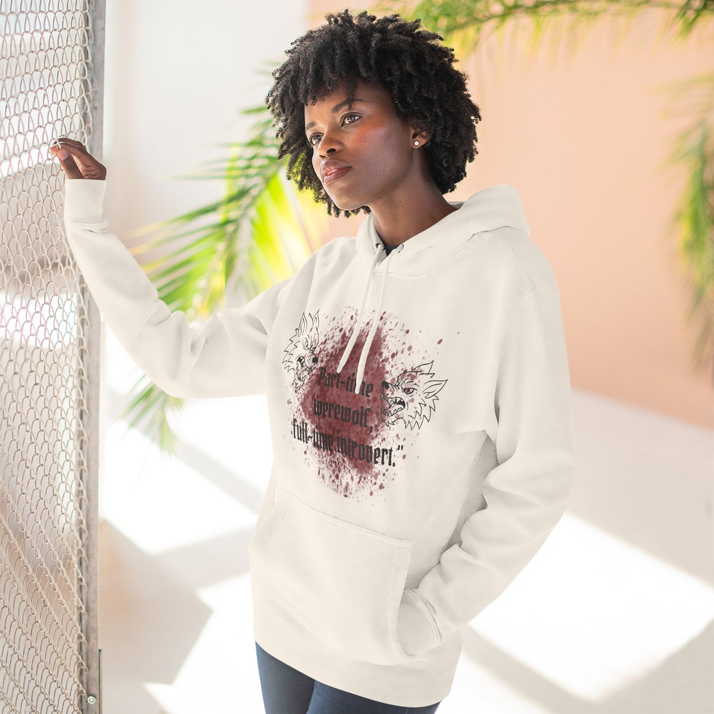 Casual Fleece Hoodie for Fun-Loving Werewolf Enthusiasts