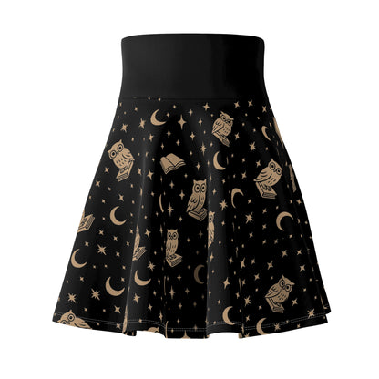Whimsical Owl Pattern Women's Skater Skirt