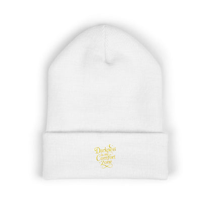 Darkness Cozy Embroidered Cuffed Beanie, Unisex Knit Beanie