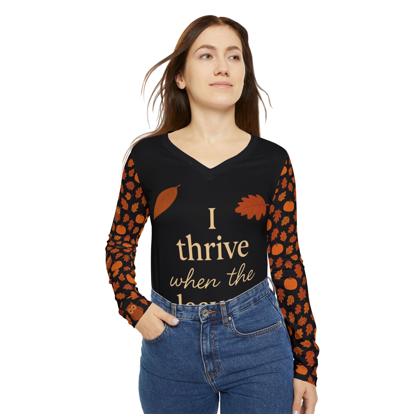 Autumn V-Neck Shirt, Fall Fashion