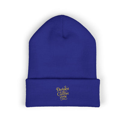 Darkness Cozy Embroidered Cuffed Beanie, Unisex Knit Beanie