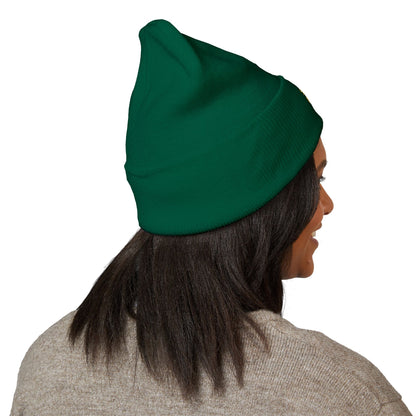 Darkness Cozy Embroidered Cuffed Beanie, Unisex Knit Beanie