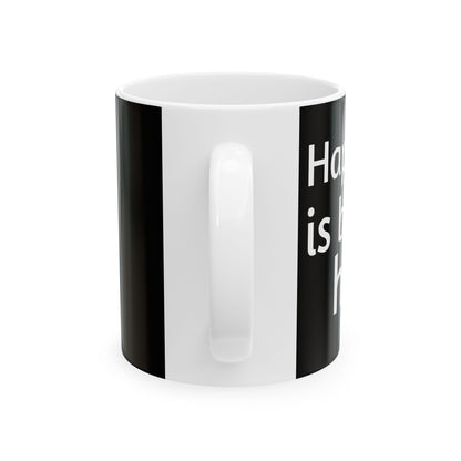"Happiness is brewed here" Coffee Mug - Ceramic Mug