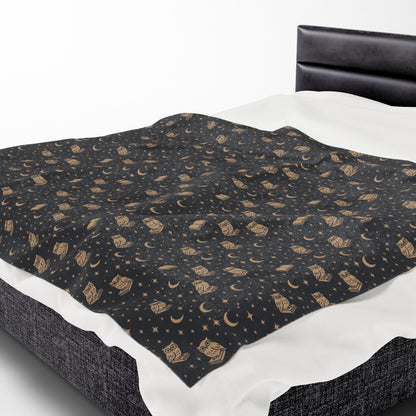 Starry Night Owls Cozy Velveteen Plush Blanket for Home